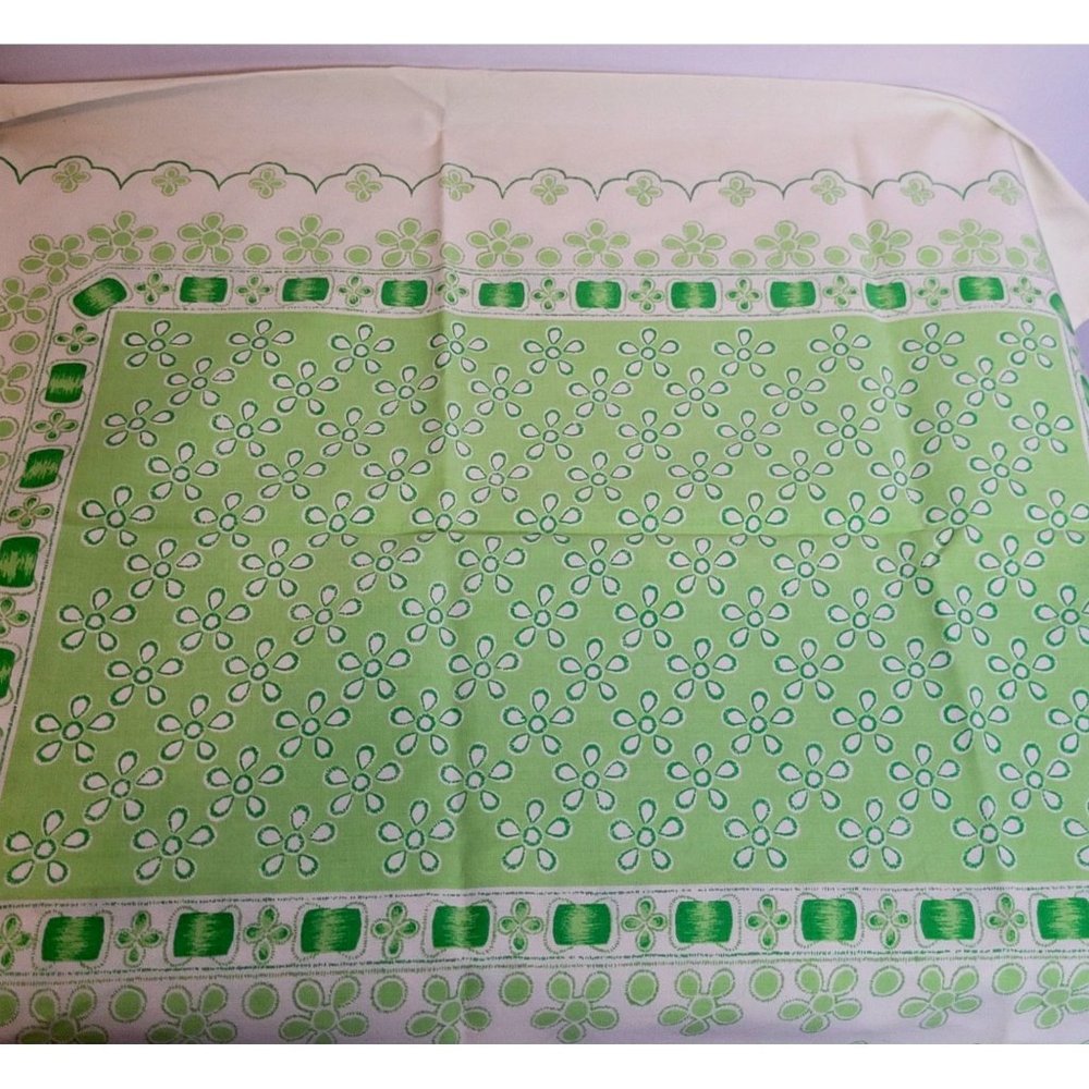 Vintage Pillow Case Single Standard Fashion Manor Percale JCPenney Green 30x20